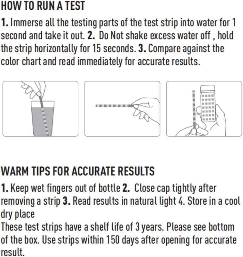 EASYTEST 7-Way Pool Test Strips, 150 Strips Water Chemical Testing for Hot tub and Spa, Accurate Test Bromine, Total Alkalinity, pH, Free Chlorine, Total Hardness, Cyanuric Acid, and Total Chlorine
