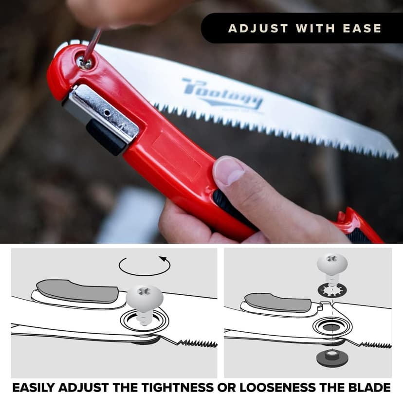 Hardware 8" Folding Tree Pruning Saw for Gardening, Survival & Camping - Wood/Tree Cutter, Bushcraft Axe with Heavy Duty SK-5 Steel (Red)