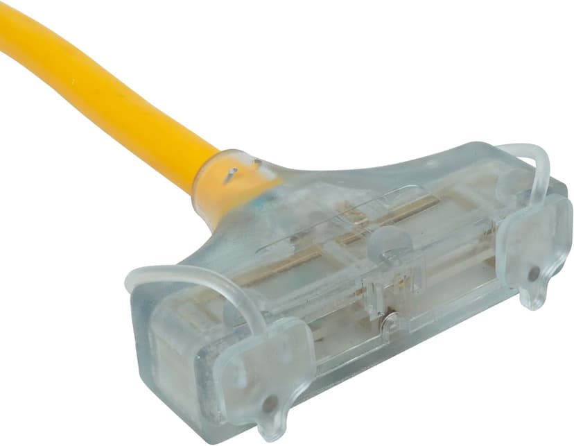 Southwire Generator Power Cord Adapter; 12/3 Splitter 3-way Adapter; L5-20P to (3) Lighted 5-15R; 2-Foot;Yellow