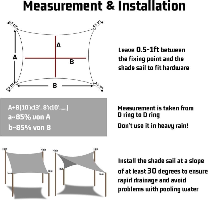 LOVE STORY Waterproof 10'x10' Rectangle Sand Sun Shade Sail Cannoy UV Resistant for Outdoor Patio Garden Backyard (We Make Custom Size)
