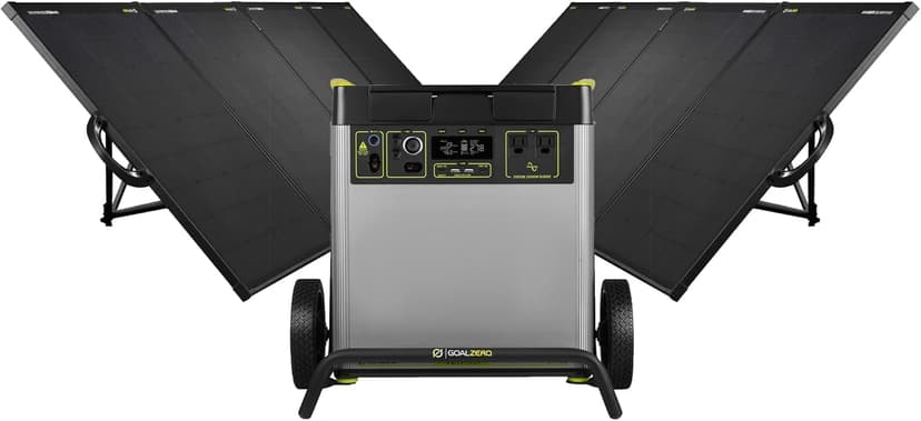 Goal Zero Yeti Portable Power Station - Yeti 6000X w/ 6,071 Watt Hours Battery Capacity, USB Ports, AC Inverter & 2 Ranger 300 Briefcase Solar Panels - Rechargeable Generator for Home, RVs, Work Sites