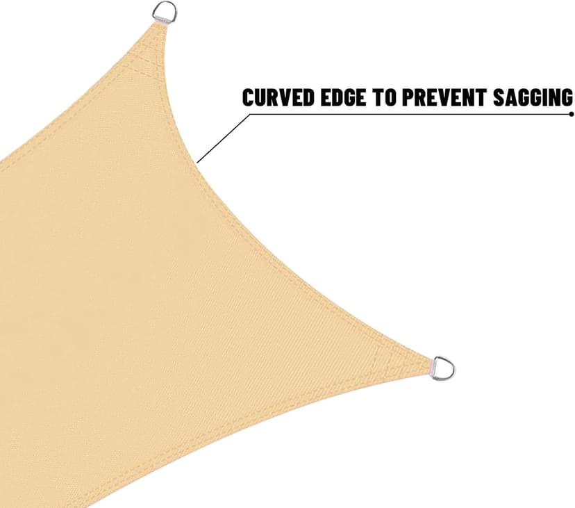 LOVE STORY Waterproof 10'x10' Rectangle Sand Sun Shade Sail Cannoy UV Resistant for Outdoor Patio Garden Backyard (We Make Custom Size)