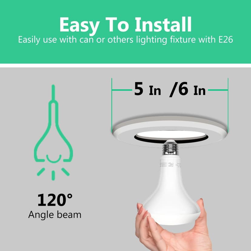 DAYBETTER BR30 LED Light Bulbs Indoor Flood Light, 5000K Daylight White LED Bulb 65W Equivalent, Dimmable, E26 Base, 800LM, Recessed Can Bulb for Living Room Bedroom Dining Room Bathroom, 12Pack