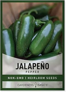 Gardeners Basics, Jalapeno Pepper Seeds for Planting Heirloom Non-GMO Jalapeno Peppers Plant Seeds for Home Garden Vegetables Makes a Great Gift for Gardeners