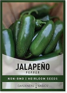Gardeners Basics, Jalapeno Pepper Seeds for Planting Heirloom Non-GMO Jalapeno Peppers Plant Seeds for Home Garden Vegetables Makes a Great Gift for Gardeners