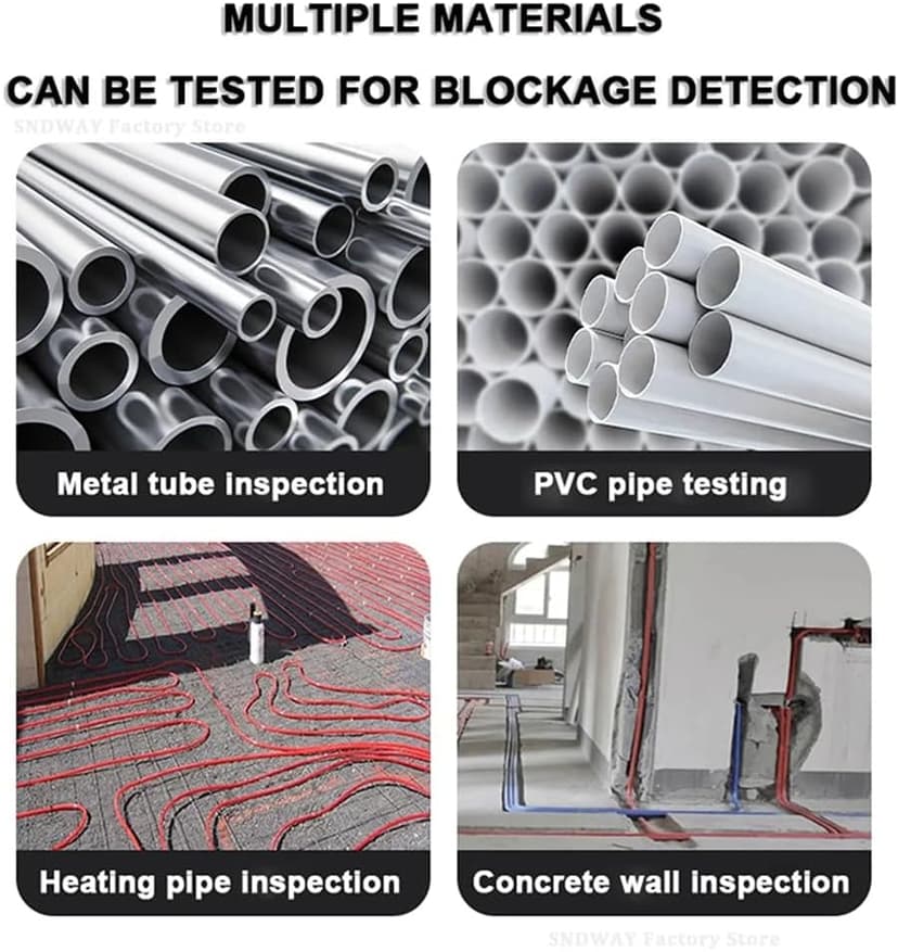 Pipeline Blockage Detector Locator, 30M Electromagnetic Induction Pipe Locator for Metal &PVC Pipes, 50 Cm Penetration Depth,&Accessories for Acc urate Detection, Includes Transmitter, Receiver