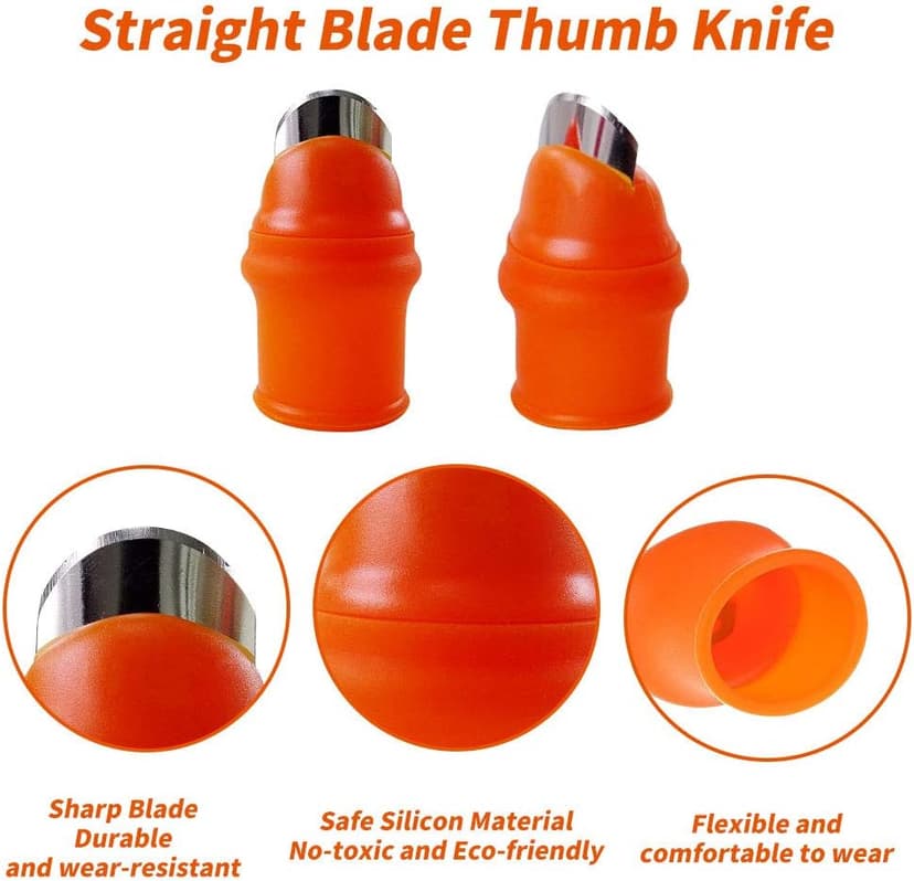YBB 12 Pcs Gardening Silicone Thumb Knife Harvesting Tool, Separator Finger Plant Fruit Picking Knife Garden Tool (L)
