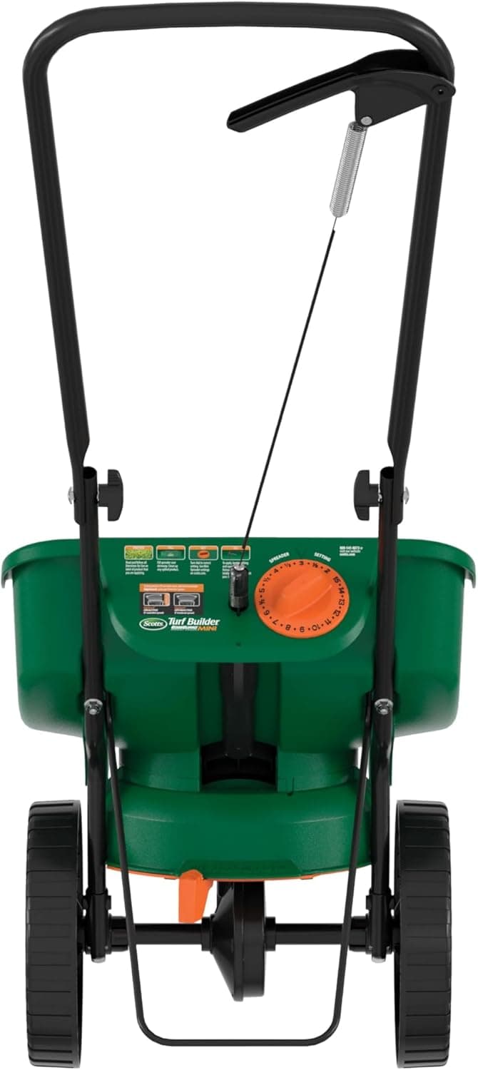 Scotts Turf Builder EdgeGuard Mini Broadcast Spreader for Seed,Fertilizer,Salt,Ice Melt, Holds up to 5,000 sq.ft. Product