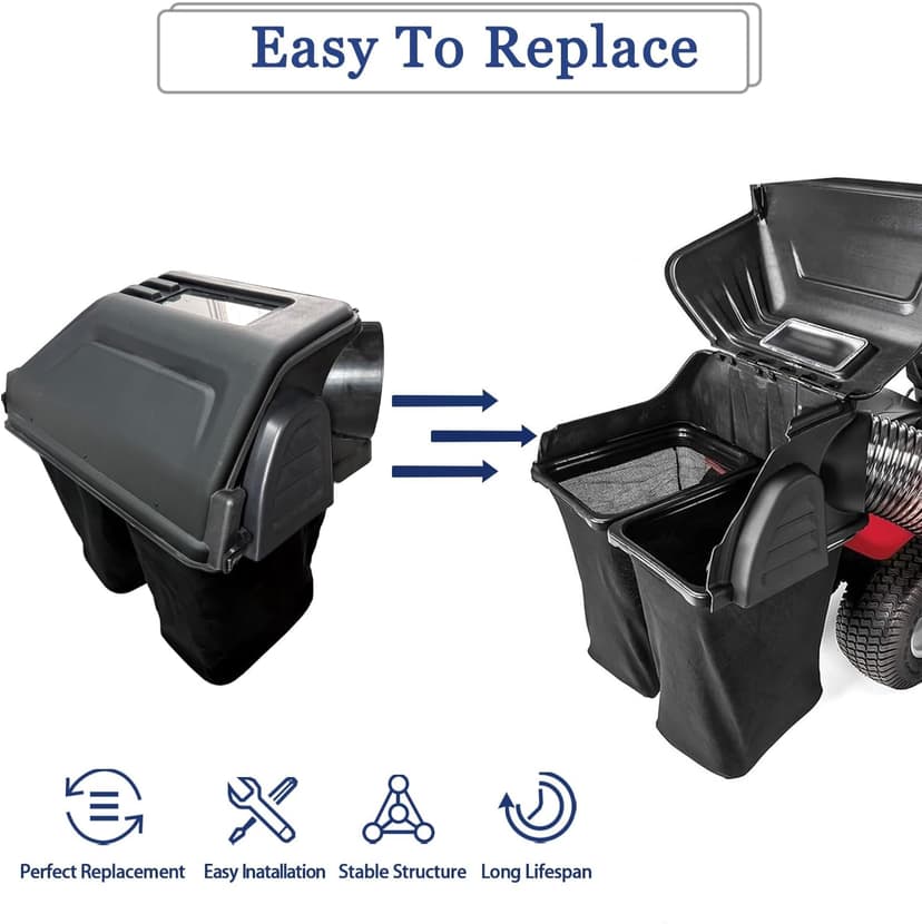 Replacementpart Two Bagger Double Bagger for Riding Lawn Mowers 42-46 Inch 2010 and After compatible with Various Troy-Bilt Cub Cadet CRAFTSMAN Other Models 19B30031 19A30031OEM