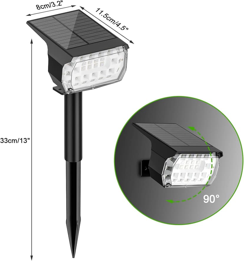 LANSOW Solar Spot Lights Outdoor Color Changing, [7 Modes/8 Pack] Christmas Landscape Spotlights, Solar Lights Outdoor Waterproof, Solar Powered Flood Lights for Outside Yard Garden Pathway