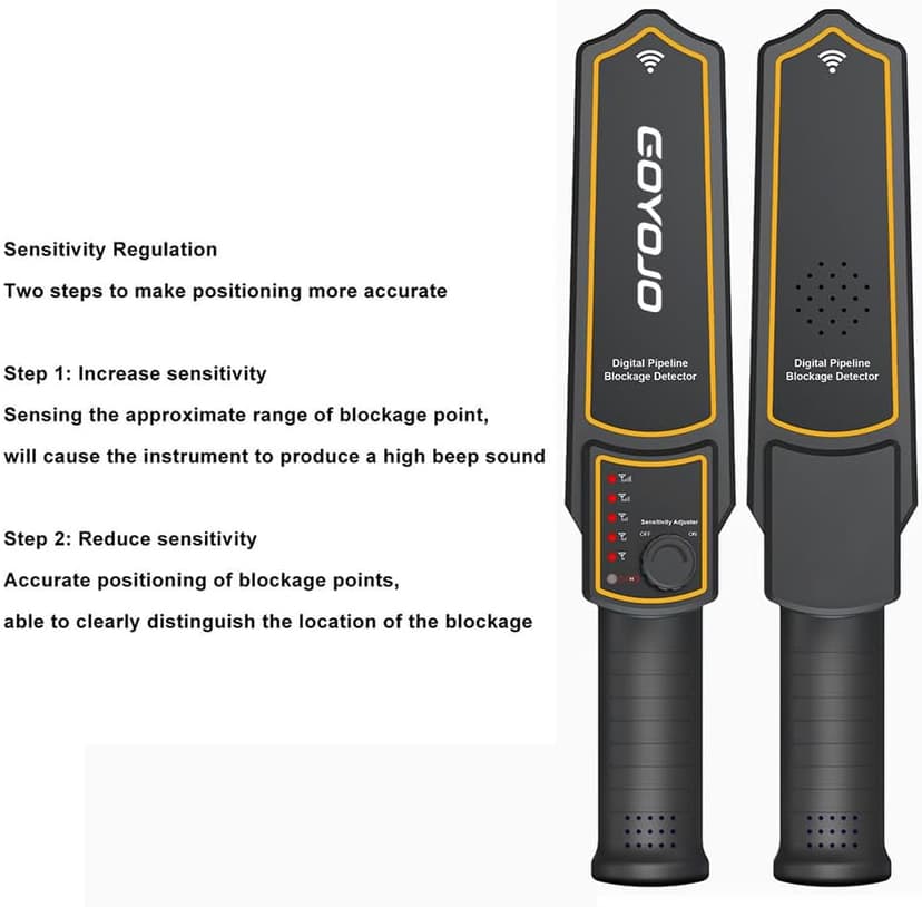 Pipeline Blockage Detector Locator, 30M Electromagnetic Induction Pipe Locator for Metal &PVC Pipes, 50 Cm Penetration Depth,&Accessories for Acc urate Detection, Includes Transmitter, Receiver