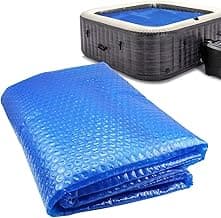 Hot Tub Thermal Blanket Bubble Cover 16 Mil Insulation Blanket,6ft x 6ft Floating Spa Solar Blanket