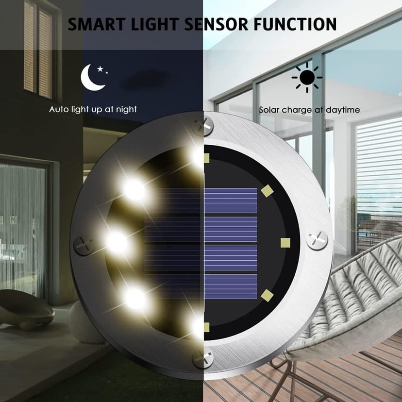 Solar Outdoor Lights 12 Packs, Waterproof Solar Pathway Lights Bright In-Ground Lights Lighting Decor for Garden, Lawn, Patio, Yard, Driveway, Step and Walkway Warm Light
