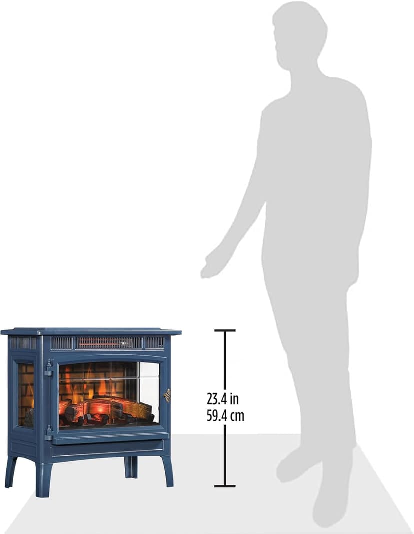 duraflame Freestanding Electric Fireplace Stove Heater with 3D Flame Effect for 1,000 Sq. Ft. Room, Navy