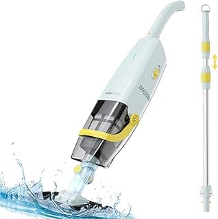 Lydsto S1 Handheld Pool Vacuum with Telescopic Pole, Cordless Rechargeable Pool Vacuums Cleaner, 60 Mins Running Time, Deep Cleaning for Above & In-ground Pools, Hot Tubs, Spas