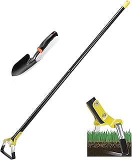 Stainless Steel 62Inch Garden Hoe, Weeding Loop Stirrup Hoe Tool for Garden, Scuffle Hula Hoe with Adjustable Handle - Black