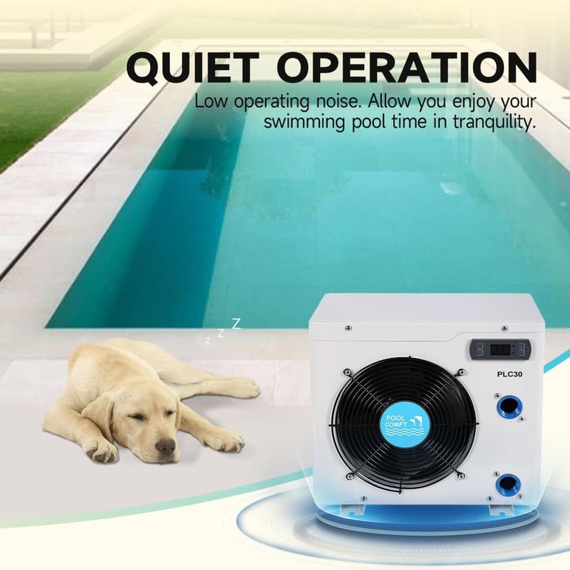 11000BTU Above Ground Pool Heater, Electric Swimming Pool Heat Pumps for Pools up to 2000 gallons, Fits 9/11/15 Foot Pool and Spas, 120V/60Hz, PLC30
