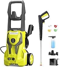 Power Washers Electric Powered - 4800PSImax 3.2GPM High Pressure Washer Car Cleaning Machine with Adjustable Spray Nozzle and Foam Cannon for Home Driveway Patio Deck, Olive Yellow