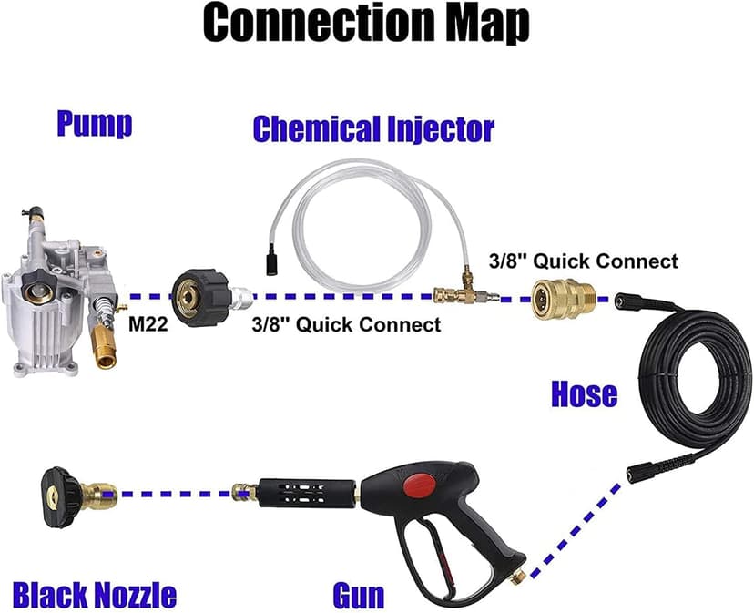 Tool Daily Pressure Washer Siphon Hose and Filter for Soap and Chemical Injector, 10 Feet Tubing, 2 Filters