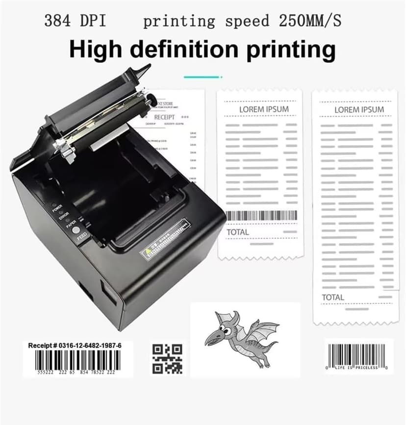 80H 80mm Restaurant Auto cutter wireless Android Thermal Receipt Bill Ticket Printer for Small Business, Compatible with Android/Windows, Not for iOS/iPad/Mac (Bluetooth+LAN/Ethernet+USB)