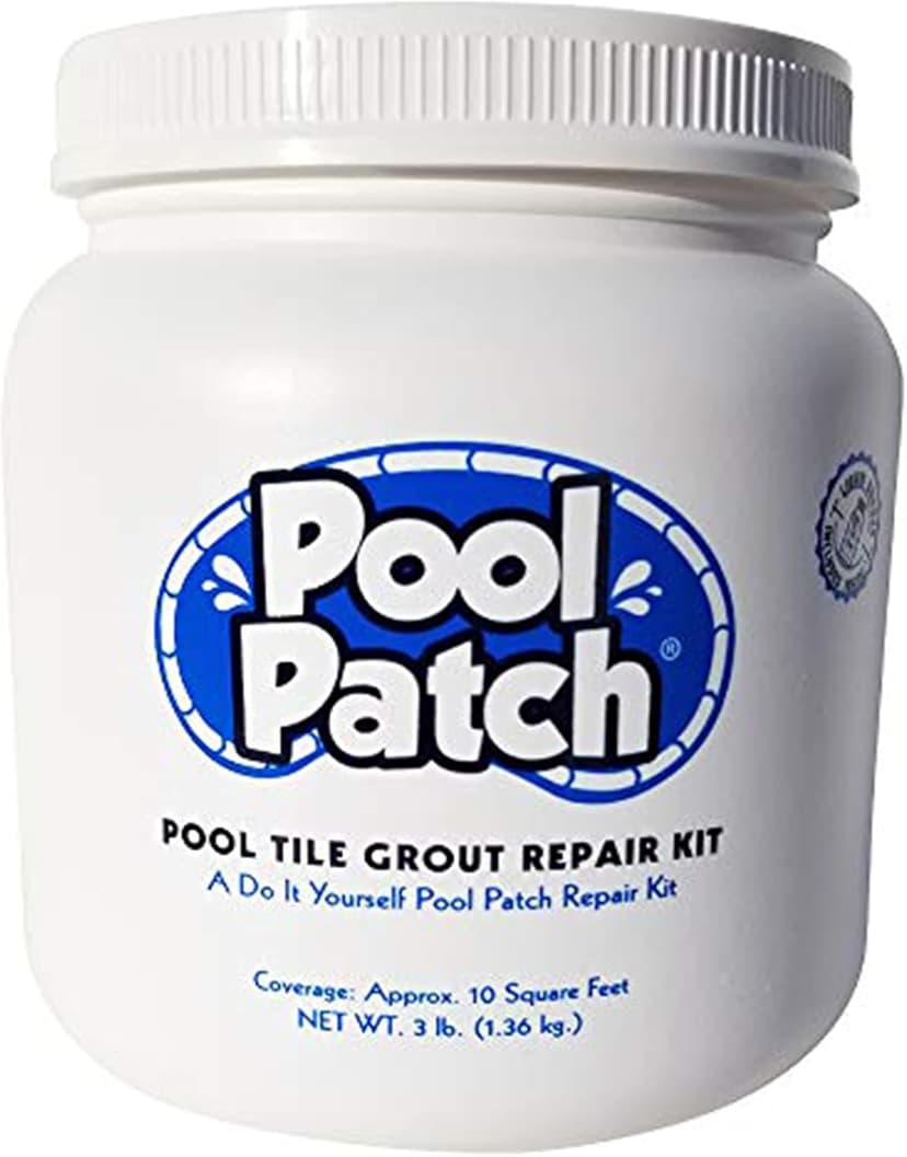 Pool Patch White Pool Tile Grout Repair Kit, 3-Pound, White