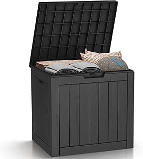 DRATO Deck Boxes, 31 Gallon Outdoor Storage Box for Patio Cushion, Sports Equipment, Garden Tools, Waterproof and UV Resistant, Lockable Black