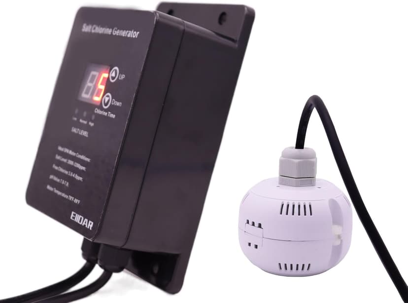 Salt Chlorine Generator Salt Water Pool Chlorinator System with USA Titanium Salt Cell, Designed for Hot Tubs & Swim Spas, Chemical-Free