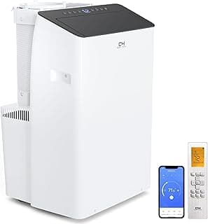 Cooper&Hunter 14,000 BTU (12,000 BTU SACC) Inverter Portable Air Conditioner with Heat Pump with Dual Hose, Dehumidifier, and Fan For Areas Up To 550 Sq. Ft, with Remote Control & Window Kit