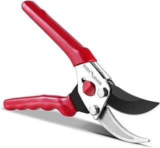 Flora Guard Garden Shears 8.5" Bypass Pruning Shears, Professional Ultra Sharp Sk5 Steel Garden Clippers, Heavy Duty Plant Cutting Scissors Tools Supplies, Hedge Branch Trimmer, Super Durable