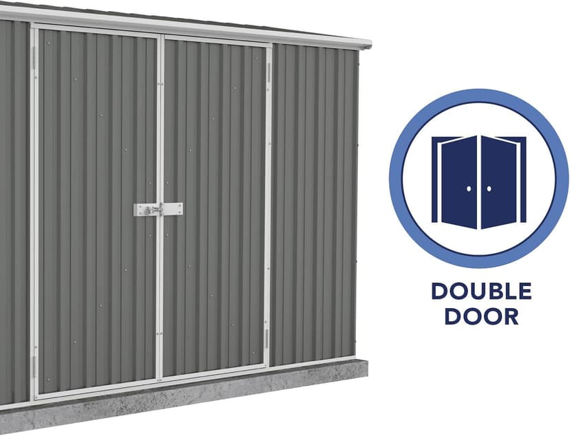 Premier Storage Sheds, 10'x10' Metal Garage, DIY Backyard Shed, Utility Tool Storage, Weather & Wind Resistant Aluminum Panels & Steel Frame, Maintenance-Free, 12 Year Warranty, Woodland Gray
