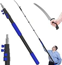 26FT Reach Pole Saws for Tree Trimming, Manual Pruning Pole Saw with 5-20FT Telescoping Extension Pole, Tree Pruner Tree Trimmer with 19" 3X Detachable Saw for Yard Garden Trees Palms Shrubs