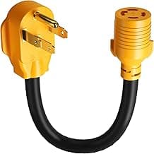 MECMO NEMA 14-50P to L14-30R Generator Transfer Switch Adapter Cord ETL Listed, 240V/120V Generator to House 50 Amp Male to 30 Amp Female Twist Lock 4 Prong Generator Plug Adaptor for Power Backup