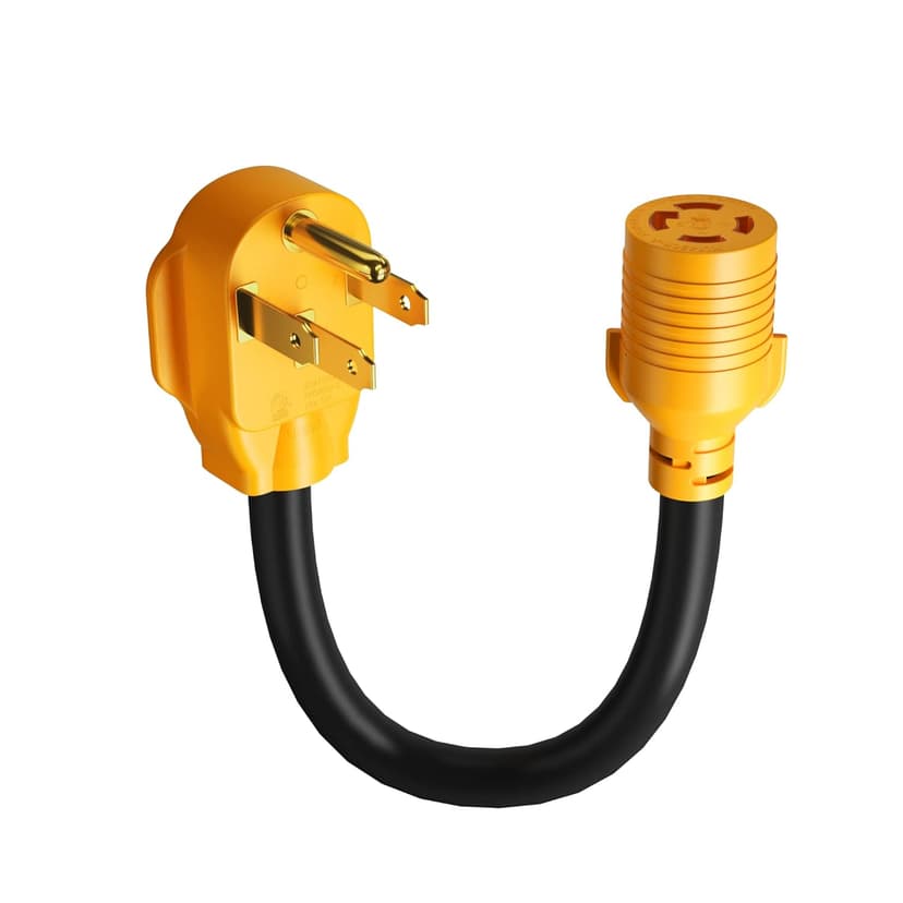 MECMO NEMA 14-50P to L14-30R Generator Transfer Switch Adapter Cord ETL Listed, 240V/120V Generator to House 50 Amp Male to 30 Amp Female Twist Lock 4 Prong Generator Plug Adaptor for Power Backup