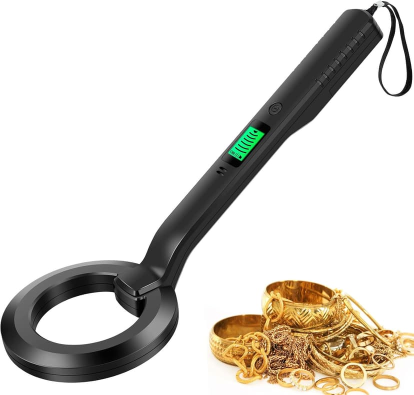 Metal Detector, IP54 Waterproof Portable High Sensitivity Metal Detector with Audible & Vibration Alerts, 360 Scanning Treasure Finder (Black)