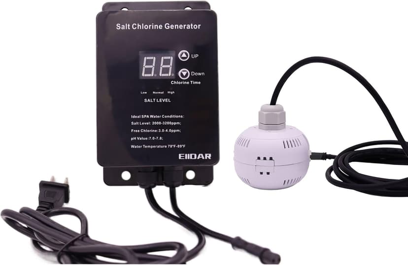 Salt Chlorine Generator Salt Water Pool Chlorinator System with USA Titanium Salt Cell, Designed for Hot Tubs & Swim Spas, Chemical-Free
