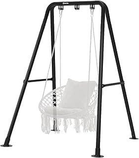 G TALECO GEAR Hammock Chair Stand,Heavy-Duty Steel Hammock Stand,300LBS Multi-Use Swing Stand for Outdoor Indoor，Hammock Chair not Include (Black)