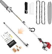 Pole Saw Gas Powered, 58CC Extendable Reach to 16FT, 2 Cycle Powerful Gas Pole Saw 11.5inch Guide Bar Gas Pole Saws for Tree Trimming,Upgrade