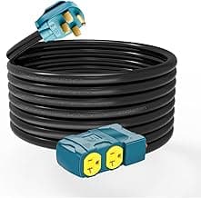 50 Amp to 20 Amp 110V RV Distribution Adapter with Circuit Breaker,NEMA 14-50P to 4 X 5-20R/15R RV 4 Prong to Mutiple Household Outlet RV Generator Adapter Cord ETL Listed (10FT)