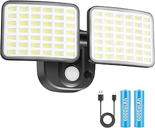 Rechargeable Battery Operated Motion Light 2500LM & 4000LM Motion Sensor Security Light(1-3 Months Endurance) USB Charging LED Flood Light Outdoor for Garage Yard Entryways Patio Garden