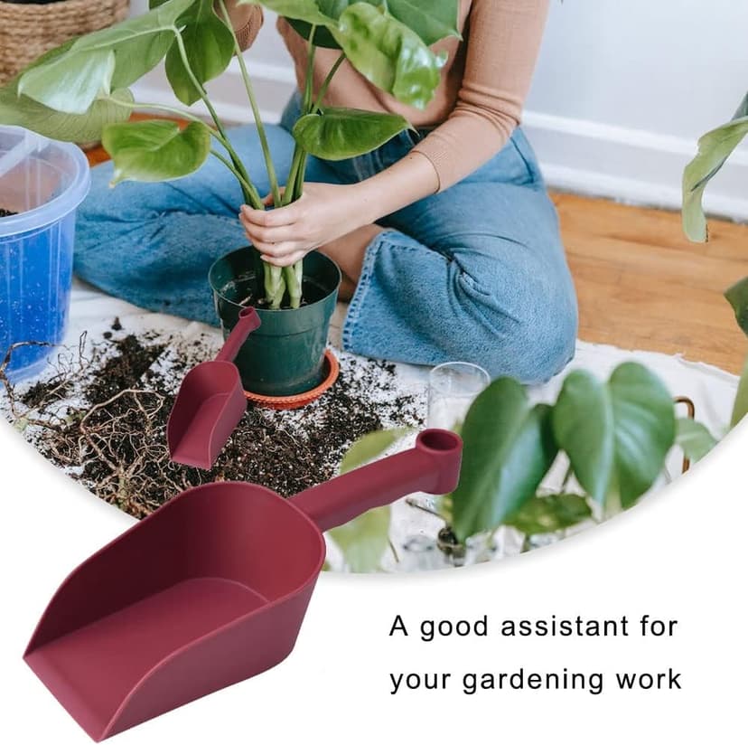 2 Pcs Garden Scoops PP Resin Hand Trowels Hanging Hole Design Shovel Scoops for Home Flower Soil Planting Digging Transplanting Compost Dog Food