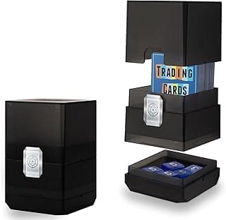 Sooez Deck Card Box for MTG with Dice Storage, 100+ Deck Case Boulder, Perfect Deck Holder for MTG Commander, Black