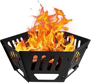 24-inch Fire Pit, Outdoor Portable Wood-Burning Fire Pit Log Stove Fireplace for Camping, Backyard, Garden Picnic Patio and Beach. Comes with A Carry Bag