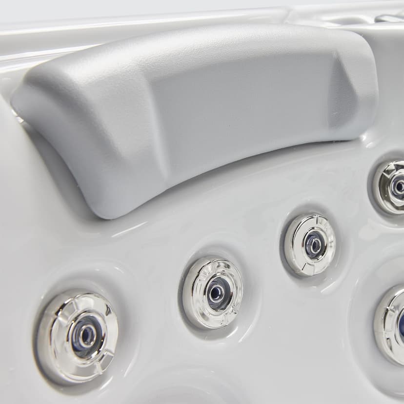 Dallas 6 - Person 82 - Jet Acrylic Hot Tub with LED Lights, Ozonator, and Cover in Ice White