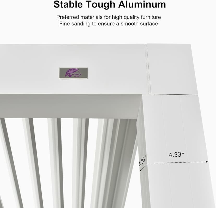 PURPLE LEAF Outdoor Louvered Pergola 12' x 14' White Aluminum Pergola Modern Shade Gazebo with 2 Independently Adjustable Rainproof Hardtop for Patio Garden Yard