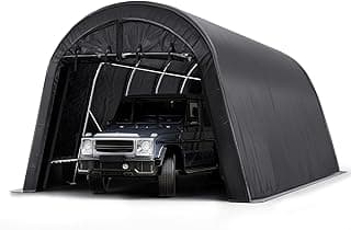 UDPATIO Carport Heavy Duty, Portable Garage Peak Roof, Waterproof Anti-Snow UV-Resistant Car Port with Roll-up Doors Galvanized Steel Tube Frame Storage for Vehicle Truck Boat
