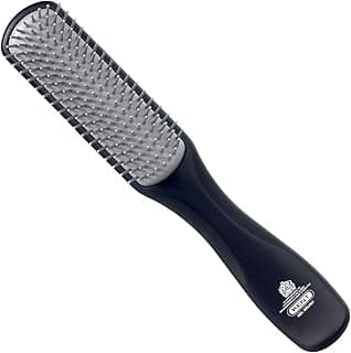 KENT KFM3 Gel Styling Hair Brush for Men, 9 Row Men's Hair Brush with Ionic Anti Static Bristles, Detangling and Smoothing Short to Medium Length Hair