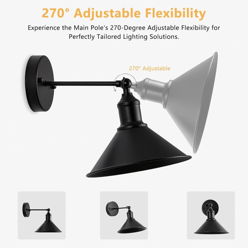 Vintage Black Wireless Battery Operated Wall Sconces, Cordless LED Wall Lights Set of 2 with Remote Control, for Bedroom, Farmhouse, Gallery - Easy Setup, Adjustable Brightness, Long-Lasting Battery
