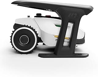 YUKA 2000 Robot Lawn Mower with Garage Standard, Reception 0.5 Acre,Max. 0.6 Acre, Ultrasense AI Vision & RTK, Auto Mapping & App Control,45% Slope,Dual Cutting Discs, 20 Mowing Zones