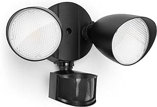 LUTEC 32W 2500 Lumen LED Security Lights Motion Sensor Light Outdoor, 5000K Daylight, IP65 Waterproof, Dusk to Dawn, Hardwired Motion Detector Flood Light for Garage, Yard, Porch-Black