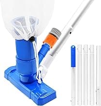 Portable Handheld Pool Vacuum for Above Ground Pool - Upgraded Swimming Pool Jet Cleaner Underwater Vacuum Kit W/Brush with 5 Section Poles of 70", Small Vacuum for Spas, Ponds, Floors, Fountains